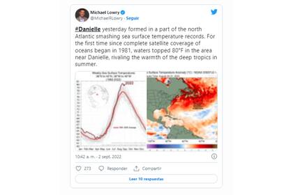 "Con esa temperatura, están compitiendo con las aguas cálidas del Caribe", explicó Lowry