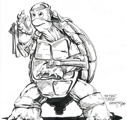 Con este dibujo comenzó la historia de Las tortugas ninja