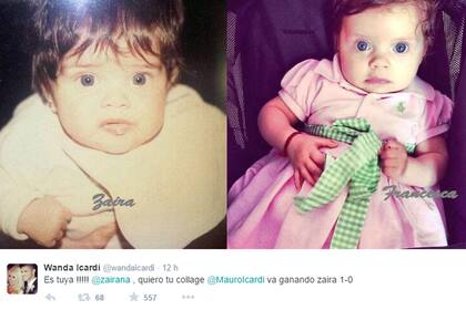 Con este tuit, Zaira quiso sumarse al debate diciendo que Fran es parecida a ella. Pero la foto vintage, según Nora Colosimo, madre de las Nara, es de Wanda