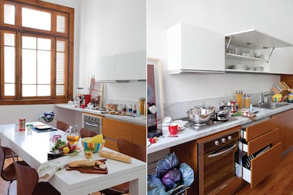 Con ingenio y astucia se puede sumar diseño, practicidad y tecnología sin perder la impronta señorial propia de una cocina antigua