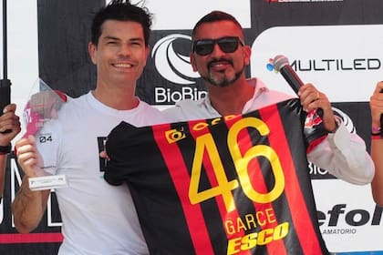 Con la camiseta de Colón y el número 46, de su admirado motociclista Valentino Rossi