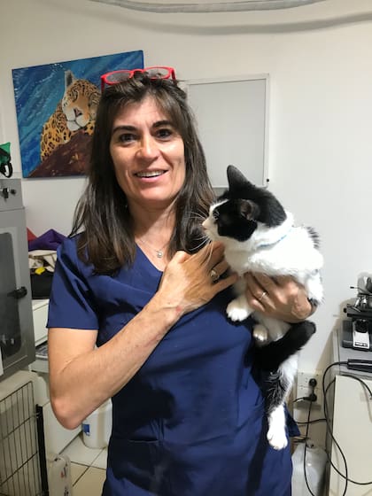 Con la doctora Marcela Rodiño.