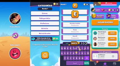 Con la estética de Preguntados, el juego permite demostrar quién es el mejor en el tutti frutti compitiendo contra otras personas