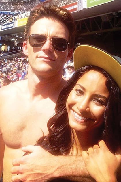 Con la modelo
y personal trainer Jewel
Brangman, quien murió en
un accidente de autos en
septiembre de 2014 cuando
eran novios