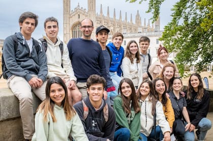Con los chicos y Zets, en Cambridge.