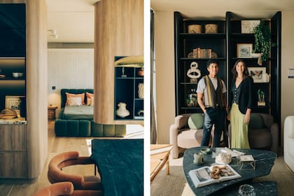 Con Mariana Kratochwil, en el departamento que creó para Experiencia Living 2023