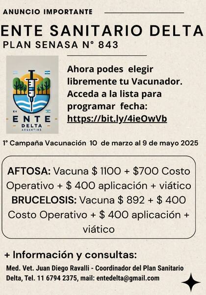 “Con nuestro método, el productor puede tratar con el vacunador el tema de los viáticos, solo sugerimos un costo de medio litro de nafta súper por kilómetro, pero no nos metemos en esa negociación", dijo López