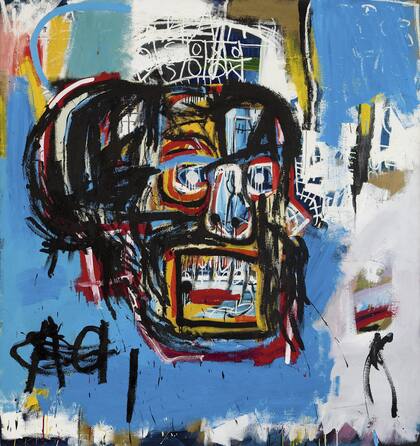 Con pintura en aerosol y óleo en barra, Basquiat hizo a los 21 años el cuadro del récord