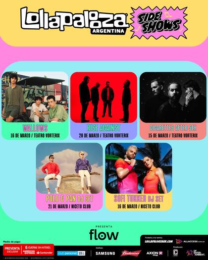 Con producción de DF Entertainment, C3 Presents y Perry Farrell y presentado por Flow, el festival presentó una grilla diversa