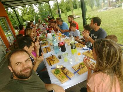Con su familia en Pilar, Córdoba.