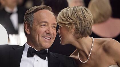 Con su genial compañera, Robin Wright, en la piel de la influyente Claire Underwood