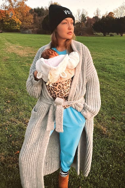 Con su hija Khai, que nació en septiembre de 2020.