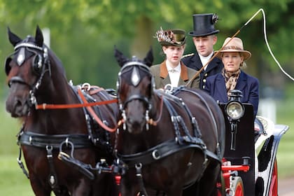 Con su hija, Lady Luisa Windsor, participando del Royal Windsor Horse Show, en Home Park, en mayo de 2018.