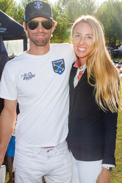 Con su marido, el polista Clemente “Corchito” Zavaleta.