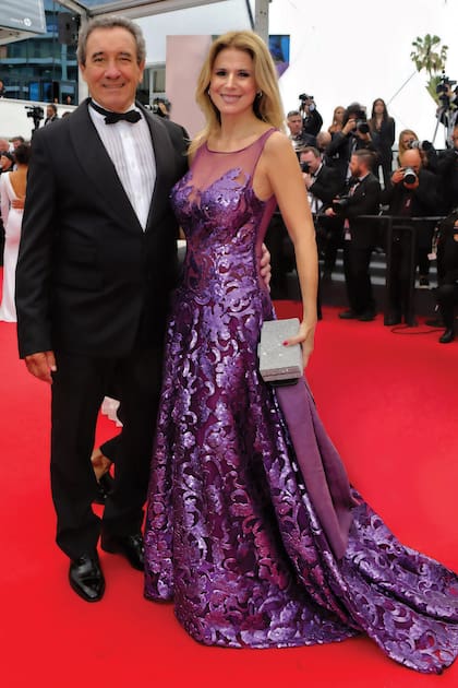 Con su pareja, el productor de cine Luis Scalella