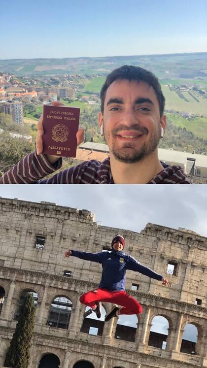 Con su pasaporte italiano, "ese día lloré de felicidad".