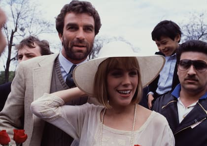 Con Tom Selleck en París, el 4 de mayo de 1983