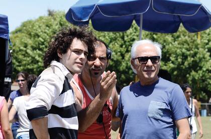 Con Trapero y Francella en el rodaje de El Clan