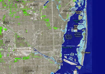 Con un aumento de casi un metro en el nivel del mar, Miami Beach desaparecería casi por completo
