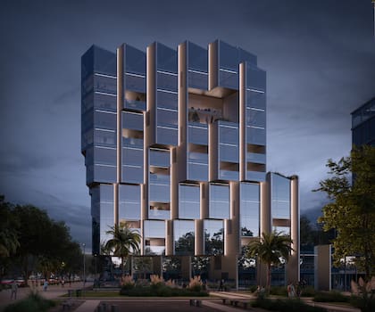 Con una fachada vanguardista, Orión Parque contará con estudios profesionales, residencias y locales comerciales.