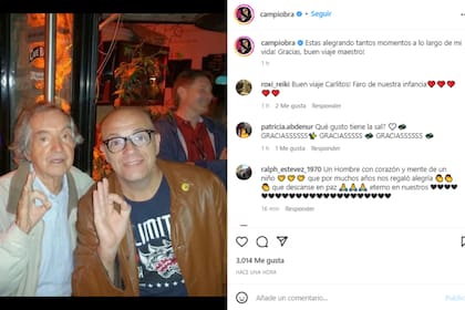 Con una foto y unas emotivas palabras, Campi se despidió de Balá (Foto: Instagram @campiobra)