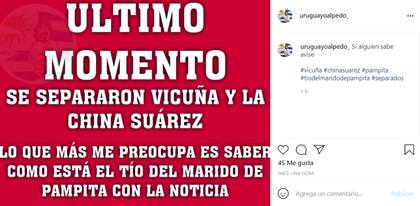 Con una placa roja, un usuario relacionó la separación e incluyó no solo a Pampita sino también a su marido, Roberto García Moritán
