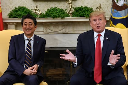 Shinzo Abe, en una de sus reuniones con Donald Trump