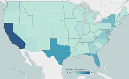 Concentración en áreas clave: Más de la mitad de los centroamericanos, incluidos los salvadoreños, residen en California, Texas, Florida y Nueva York