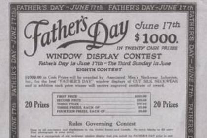Concurso de vidrieras o escaparates del Día del Padre de la Asociación de productores de corbatas de Nueva York