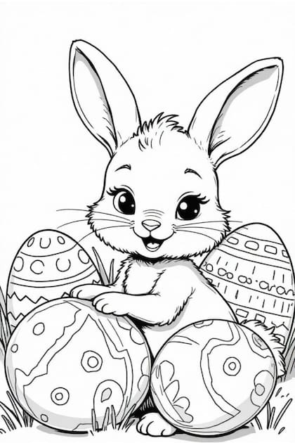 Conejos de Pascuas para colorear