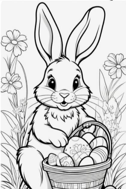 Conejos y huevos de pascuas para pintar