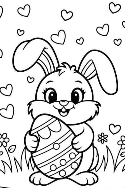 Conejos y huevos para imprimir y pintar