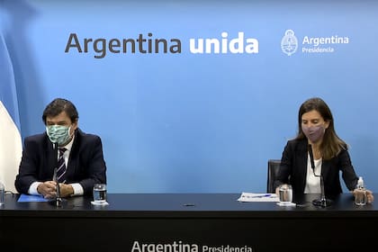 Conferencia de prensa de Claudio Moroni y Fernanda Raverta