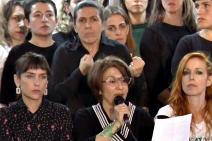 Conferencia de prensa de Actrices Argentinas: Jazmín Stuart, Alejandra Flechner y Anabel Cherubito