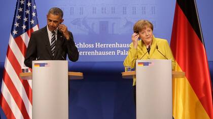 Conferencia de prensa entre Angela Merkel y Barack Obama