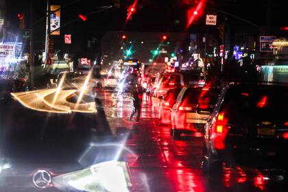Congestionamiento de tránsito en las calles de Nueva York. (Charly TRIBALLEAU / AFP)