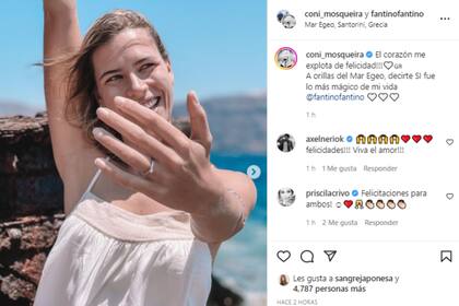 Coni compartió cómo fue el momento de la propuesta (Foto Instagram @coni_mosqueira)
