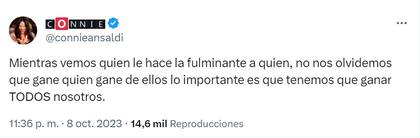 Connie Ansaldi compartió una reflexión