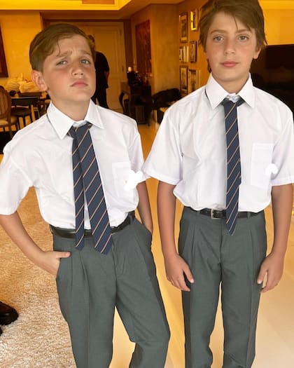 Constantino y Benedicto López comenzaron las clases y Wanda Nara lo compartió en sus redes