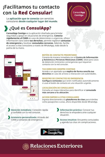 ConsulApp está diseñada para brindar seguridad y apoyo en situaciones de emergencia a los migrantes mexicanos en EE.UU.