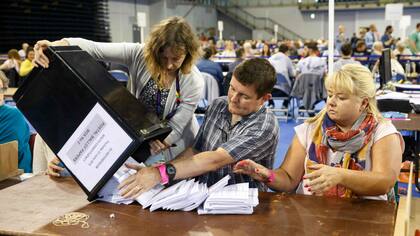 Conteo de votos en Glasgow, Escocia
