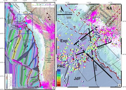 Contexto tectónico de la zona de subducción del norte de Cascadia