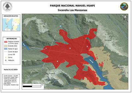 Continúa el incendio en el Nahuel Huapi