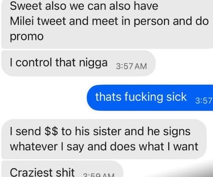 Conversación entre Hayden Davis y un empresario