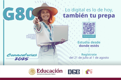Convocatoria G80 para estudios de preparatoria en línea del gobierno de México