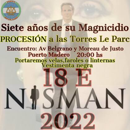 Convocatoria por las redes a la procesión en homenaje a Alberto Nisman