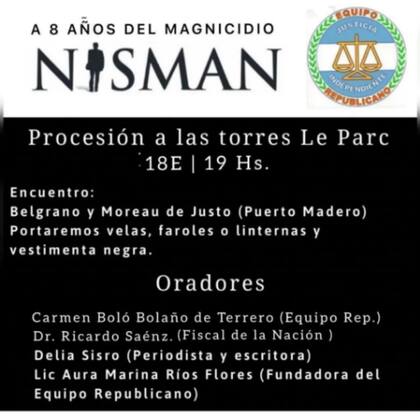 Convocatoria por las redes a la procesión en homenaje a Alberto Nisman
