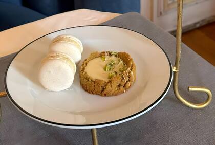 Cookie de pistacho con centro de chocolate blanco de Croque Madame