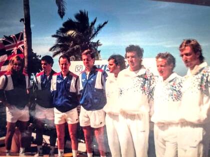 Copa Davis 92, en Hawaii, ante Estados Unidos: Agassi, Sampras, McEnroe y Leach contra Mancini, Frana, Jaite y Miniussi
