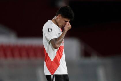 Jorge Carrascal en el partido de ida de la semifinal de la Copa Libertadores entre River Plate y Palmeiras
